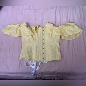 Corset Story Elegant Yellow Off-Shoulder Corset Top